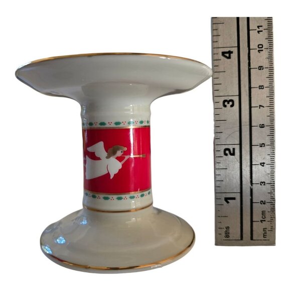 Vintage Porcelain Candle Holders With Snowflake & Angel Design - Picture 5 of 6